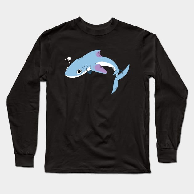 Cartoon Shark Long Sleeve T-Shirt by thegallo